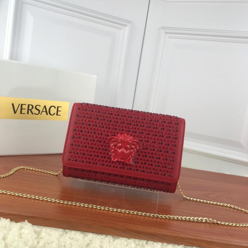 Versace Chain Handbags DBFG591 Crystal Decorative Red